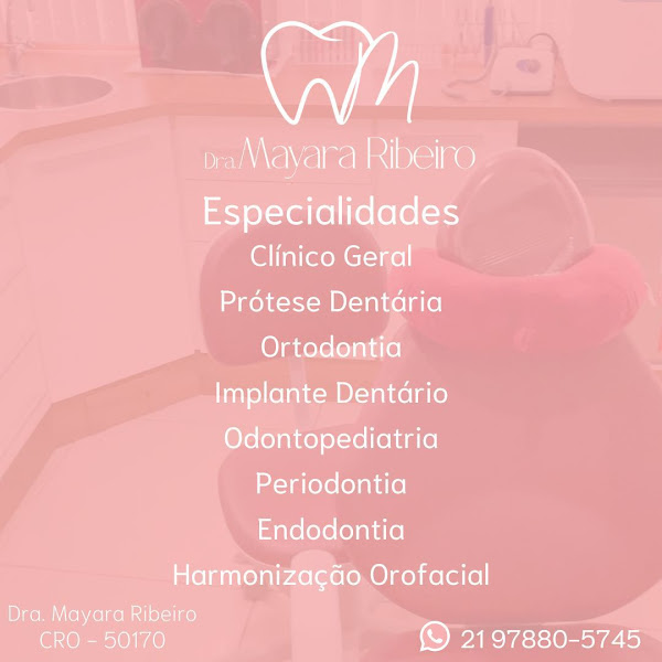 Foto 2 de Dra MAYARA RIBEIRO - DENTISTA EM NOVA IGUAÇU- CENTRO - ESPECIALISTA; ORTODONTIA,.IMPLANTES , CLÍNICA GERAL, PRÓTESE DENTÁRIA,