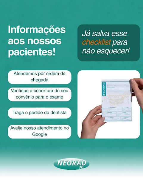 Foto 3 de NEORAD 3D - RADIOGRAFIAS ODONTOLÓGICAS DIGITAIS E TOMOGRAFIA COMPUTADORIZADA