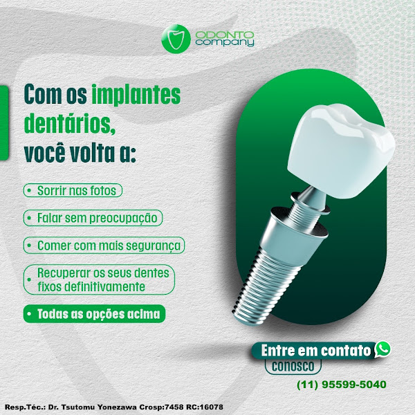 Foto 3 de Odontocompany SBC-Centro Dentista-Implantes-Protocolo-Próteses-Aparelho-Facetas-Canal-Harmonização-Cirurgias-Clinico Geral